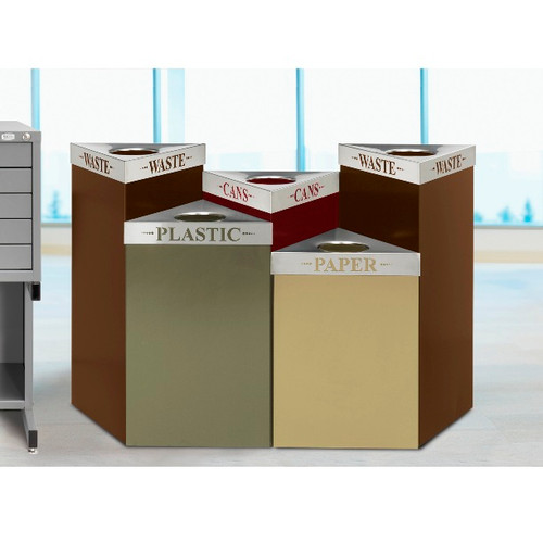 Safco 9550 Trifecta Recycling Receptacle 26 Inches Safco 9550 Trifecta Recycling Receptacle 26 Inches