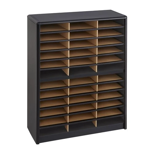 Safco Value Sorter Literature Organizer 7121BL - 36 Compartment / Black