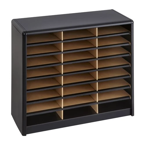 Safco Value Sorter Literature Organizer 7111BL - 24 Compartment / Black