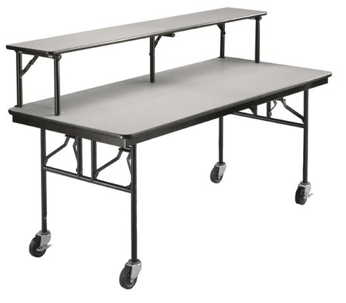  Mobile Utility Table with Laminate Top and Optional Shelving - Midwest 