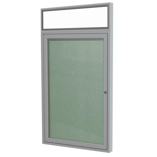 PAVX3 Enclosed PremaTak Tackboard with Headliner Satin Aluminum Frame 30 x 36