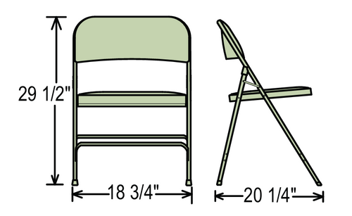 Deluxe Fabric Double Hinge Folding Chair (4 Pack) - NPS 2200
