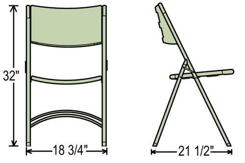 Heavy Duty Plastic Folding Chair (4 Pack) - NPS 600