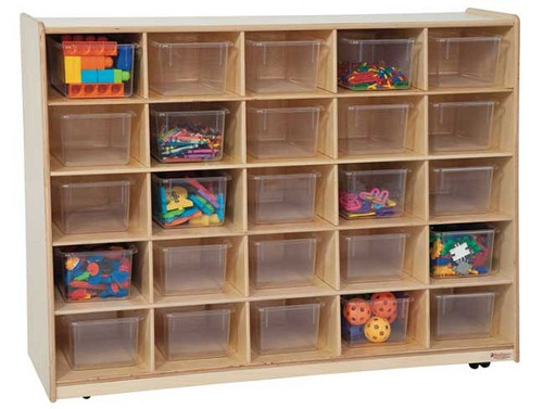 Wood Designs 25 Tray Storage with Translucent Trays