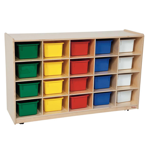 Wood Designs Multi-Storage with (15) Translucent Trays