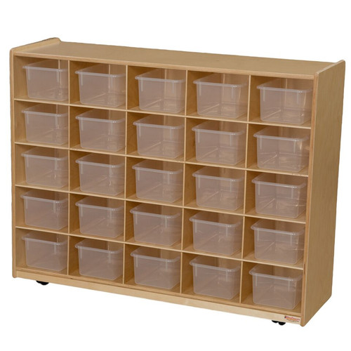 Wood Designs WD16001 25 Cubbie Storage with Clear Trays