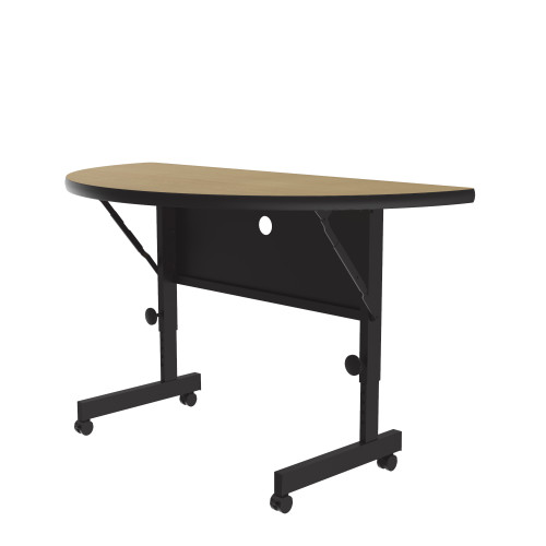 Deluxe High Pressure Half Round Flip Top Nesting Table with Adjustable Height - Correll FT2448HR