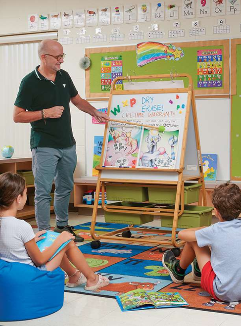 Environmental of Bamboo Double Sided Teaching Easel - Copernicus BE1
**Props Not Included**