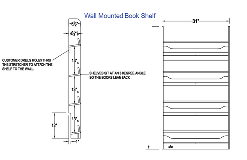 Wall Mounted Book Shelf - Whitney Brothers WB2113 Wall Mounted Book Shelf - Whitney Brothers WB2113