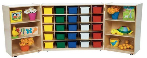 25 Tray Tri-Fold Storage with 25 Assorted Trays - Wood Designs WD25503