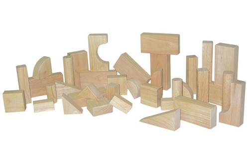Toddler Blocks - 12 Shapes, 36 Pieces - Wood Designs WD60100