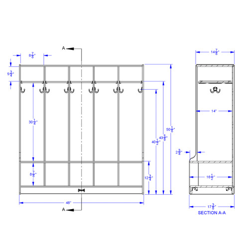 Jonti-Craft 5 Section Coat Locker with Step