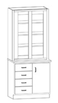 Hann Sc 147g Laboratory Display Cabinet With Four Drawers And