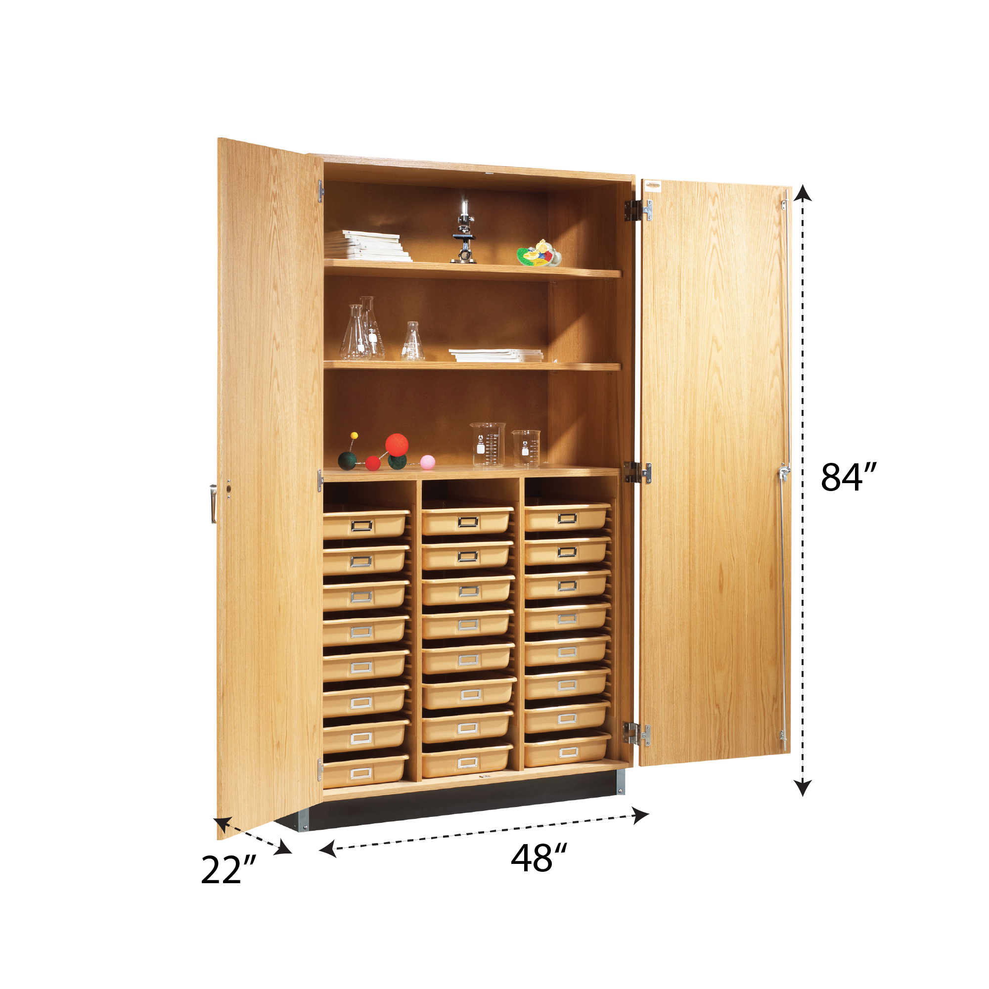 Diversified Woodcrafts Mobile Tote Tray Storage Cabinet