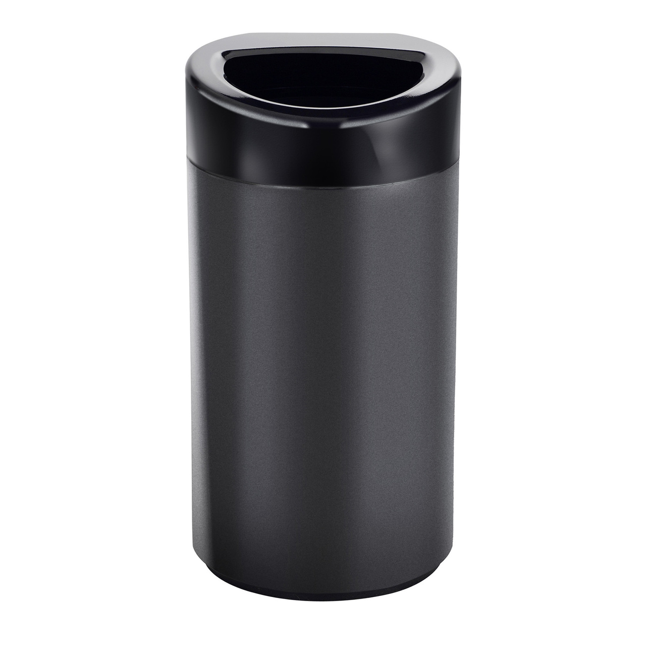 Safco Open Top Round Waste Receptacle Steel 30 Gal Black