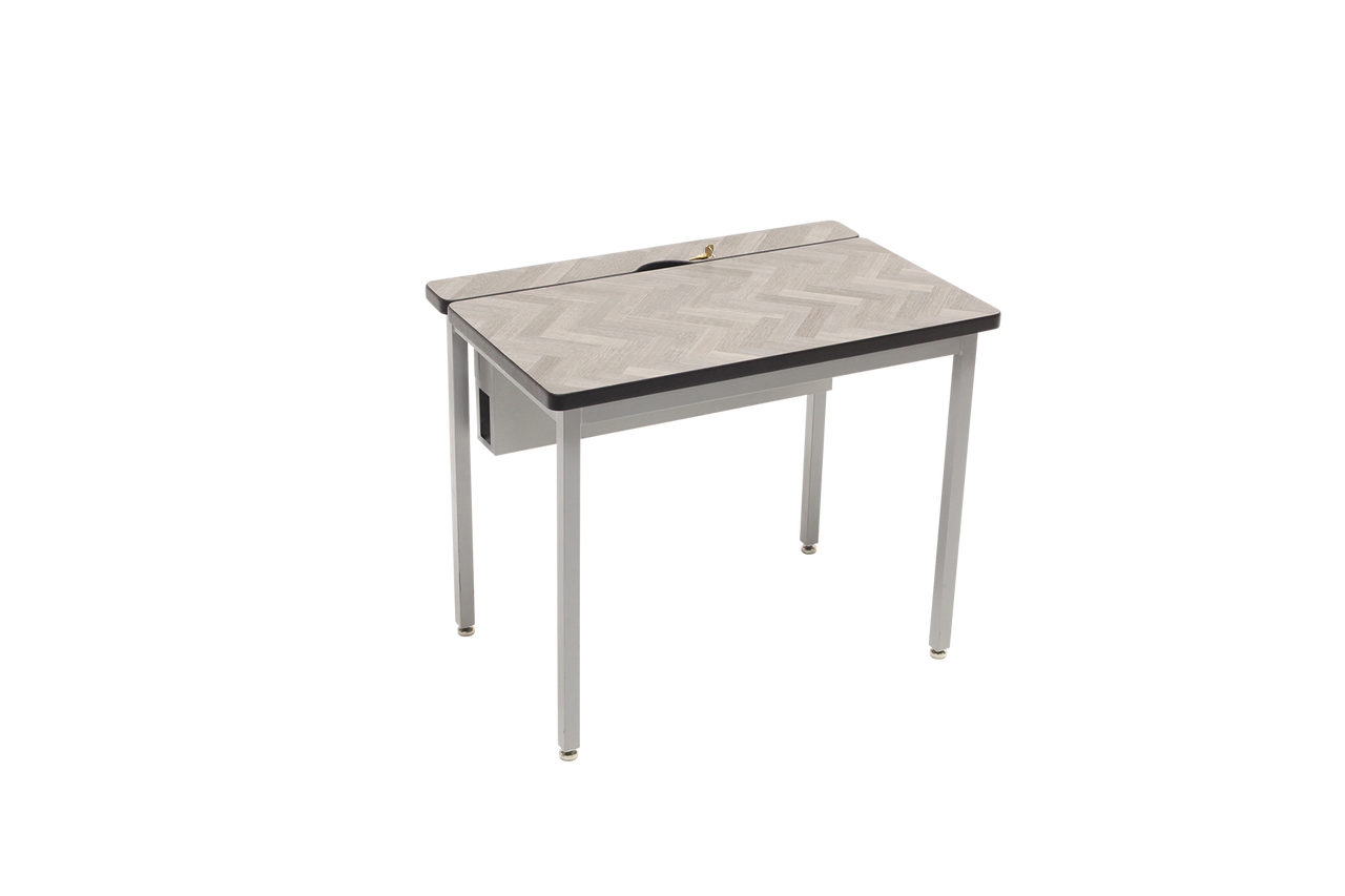All Welded Computer and Technology Table with Flip Top Wire Management - AmTab