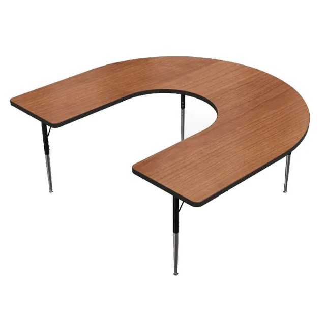 Flash Furniture 60''W x 66''L Horseshoe Grey Thermal Laminate Activity Table
