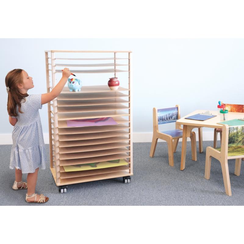 Art Drying Rack w/ 35 Trays & Casters by Bulman