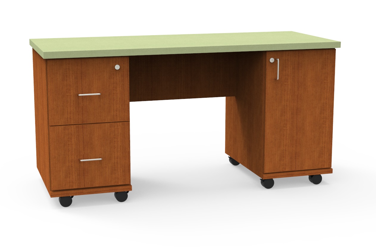 Indigo Series L-Shaped Desk with Modesty Panel and Box Legs | 6x6 | 8 Laminate options