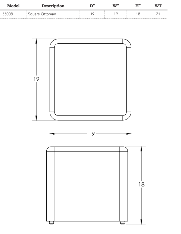 Flowform Square Ottoman - Smith System | Affordable Soft Seating and ...