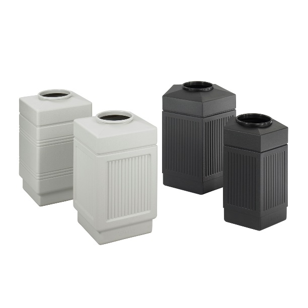 Safco Canmeleon Indoor/Outdoor Open Top Pentagon Trash Can 30 Gallon Black