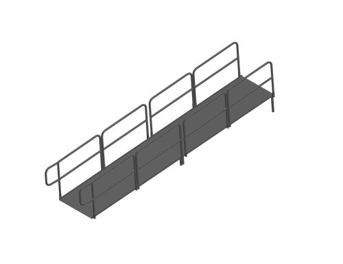 Raised Table Ramp AmTab ADA Compliant 16 Inch Rise Stage Ramp with Handrails
