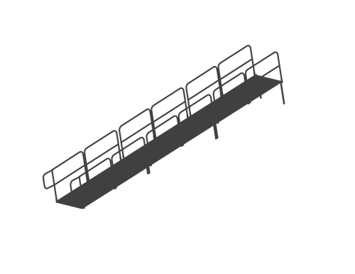 AmTab ADA Compliant 24 Inch Rise Stage Ramp with Handrails