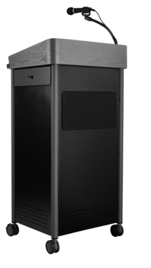 Oklahoma Sound® Greystone Lectern With Sound And Rechargeable Batte