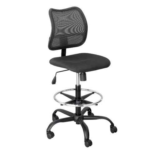 Safco Precision Extended Height Chair With Footring Polyester Black Seat, 