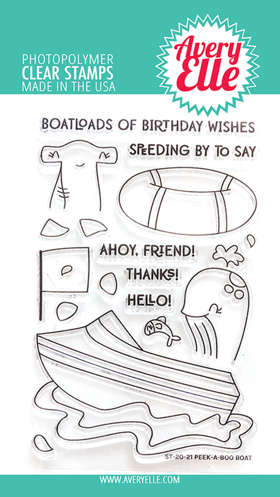 Avery Elle Peek-A-Boo Boat Clear Stamps