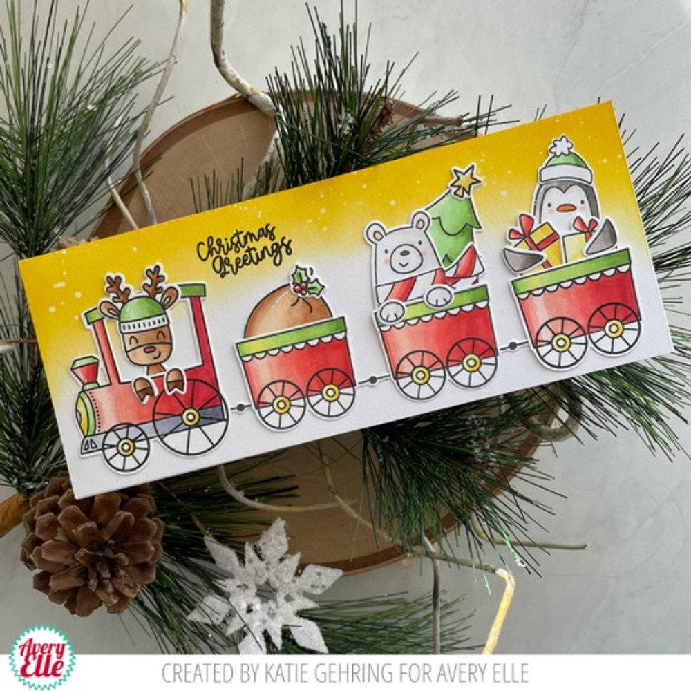 Peek-A-Boo Christmas Train Clear Stamps & Dies