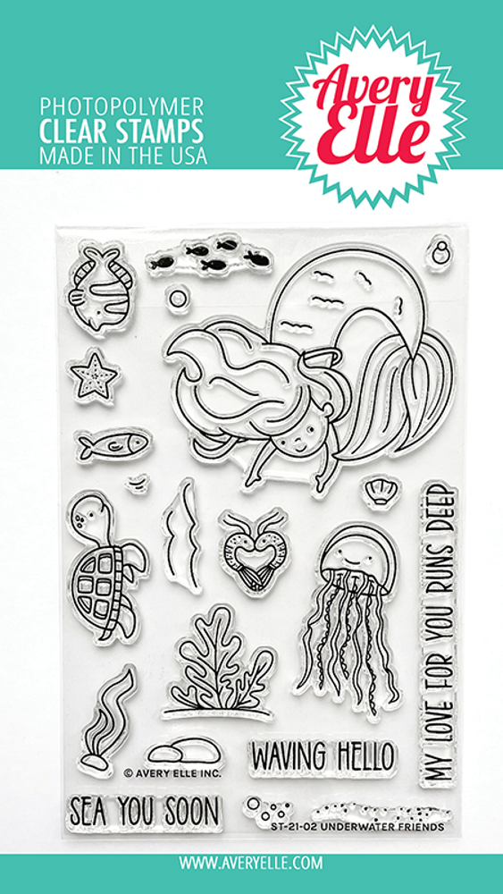 Avery Elle Underwater Friends Clear Stamps