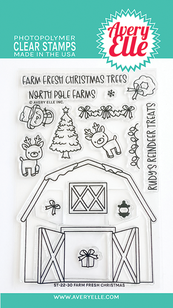 Avery Elle Farm Fresh Christmas Clear Stamps