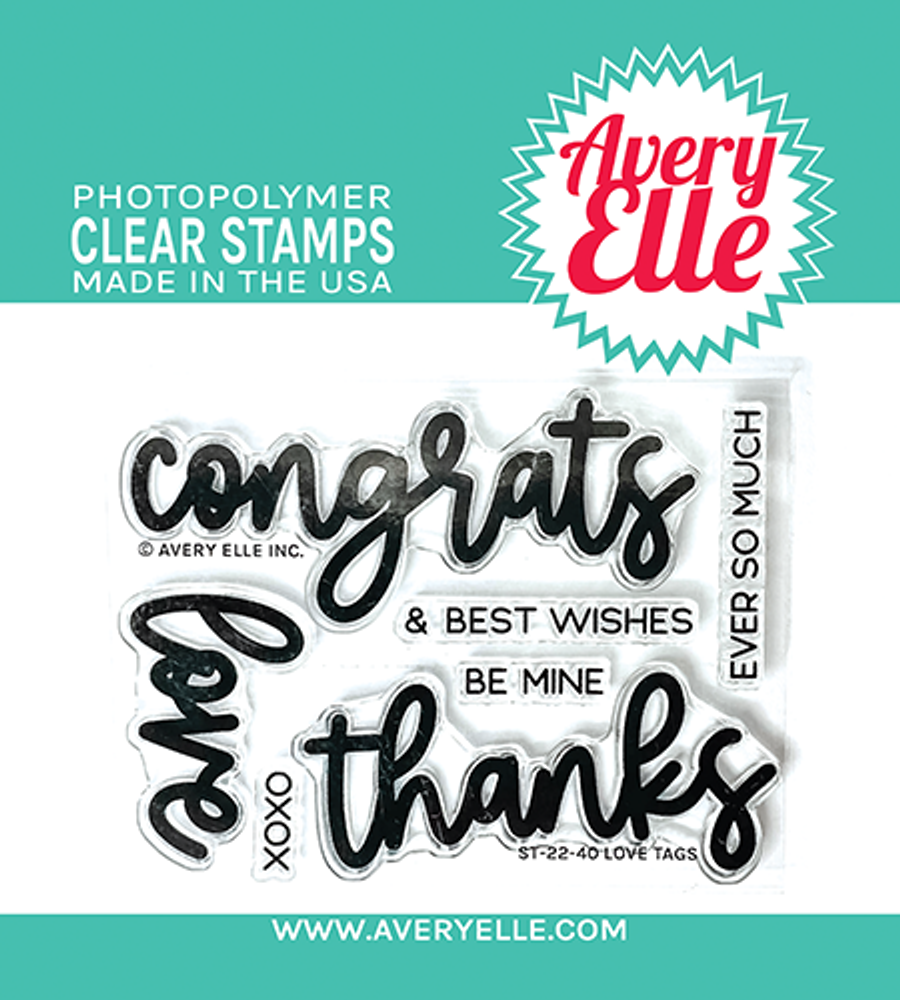 Avery Elle Love Tags Clear Stamps