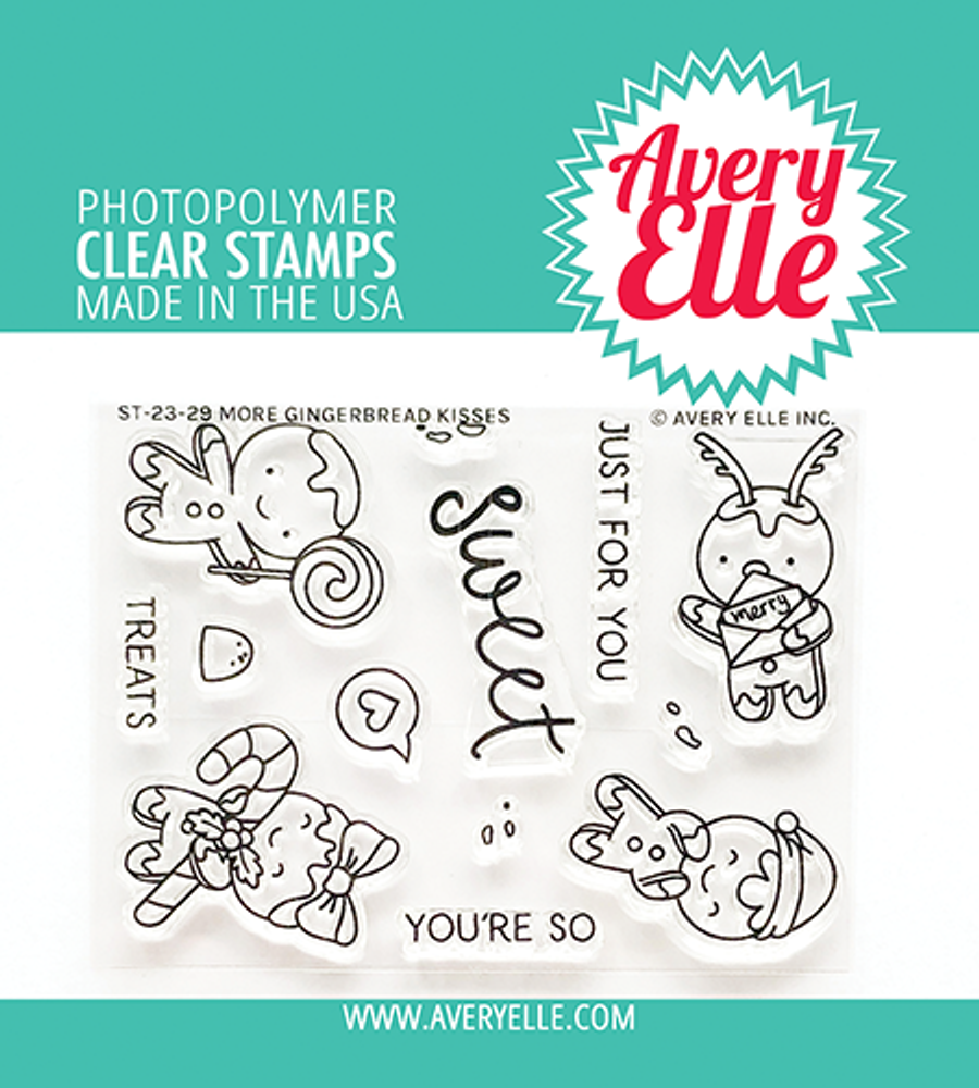 Avery Elle More Gingerbread Kisses Clear Stamps