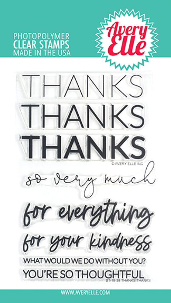 Avery Elle Thanks Thanks Clear Stamps