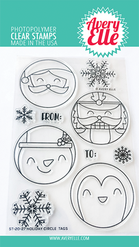 Avery Elle Holiday Circle Tags Clear Stamps