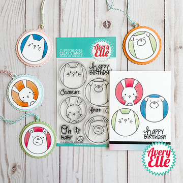 Critter Circle Tags Clear Stamps