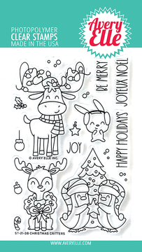 Avery Elle Christmas Critters Clear Stamps