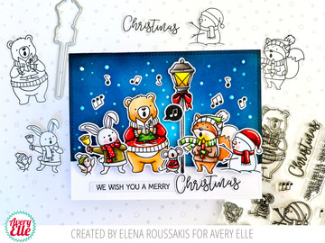 Carolers Clear Stamps & Dies