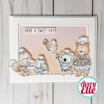 You Bake Me So Happy Clear Stamps & Dies, Pierced Ray Frame Dies