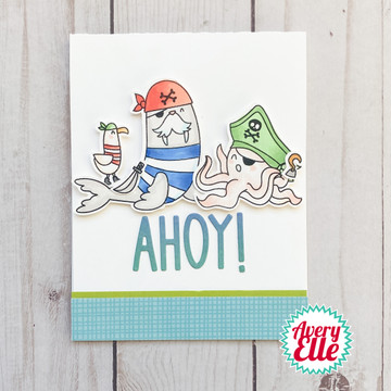 Everyday Alphas Dies and Ahoy, Matey Clear Stamps & Dies