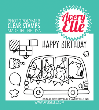 Avery Elle Birthday Bus Clear Stamps