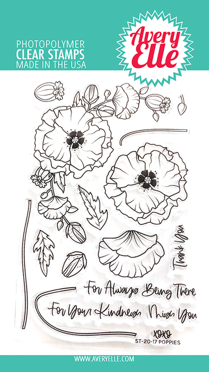 Avery Elle Poppies Clear Stamps