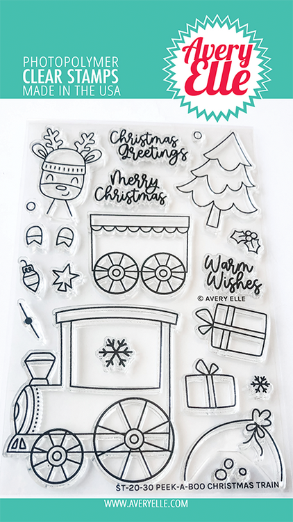 Avery Elle Peek-A-Boo Christmas Train Clear Stamps