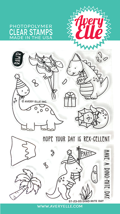 Avery Elle Dino-mite Day Clear Stamps