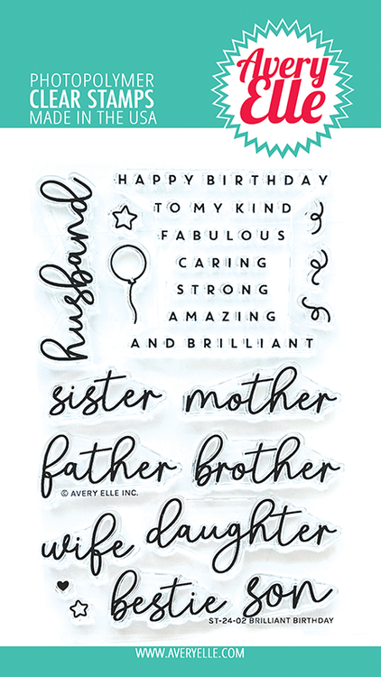 Avery Elle Brilliant Birthday Clear Stamps