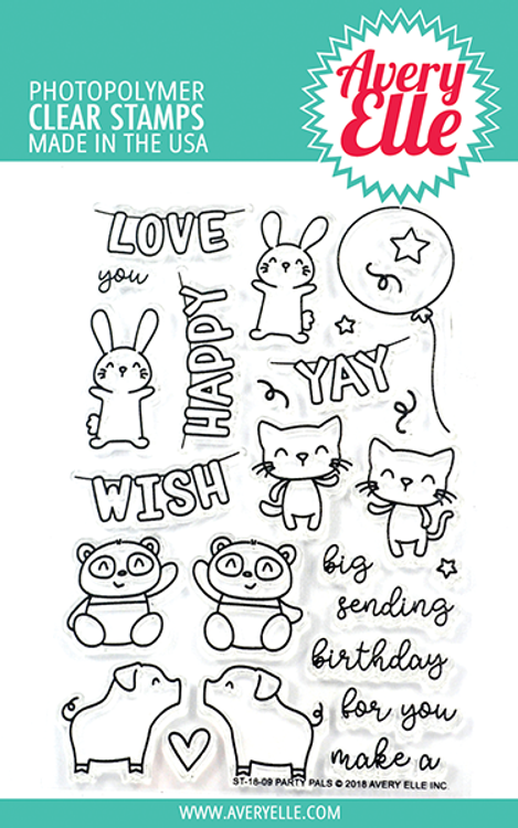 Avery Elle Party Pals Clear Stamps