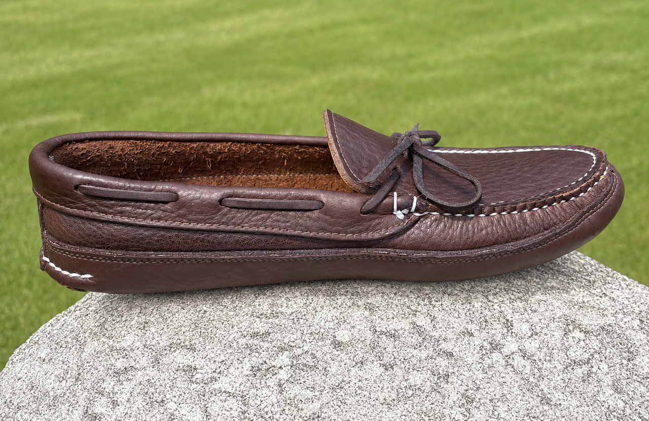 Handmade Double Sole Leather Moccasins-Unlined-Widths. Made in USA