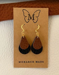 Woodland Brown & Maple Teardrop Earrings